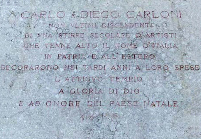 Gedenktafel zu Ehren von Carlo und Diego Carloni, Scaria