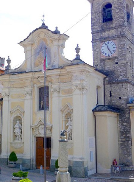Diego Carlone, facciata della chiesa parrocchiale di S. Maria, Scaria (I), 1741