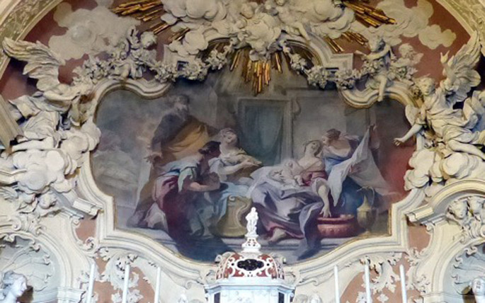 Diego Carlone, Stuckaturen in der Pfarrkirche von Scaria (I)