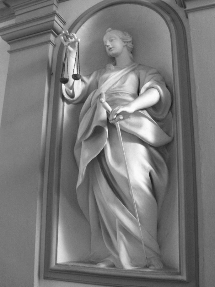 Luigi Morelli, Statue der Gerechtigkeit im Bischofspalast von Imola (I)