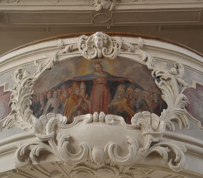 Hilpoltstein, Kath. Pfarrkirche St. Johannes Baptist, barocke Schutzmantelmadonna