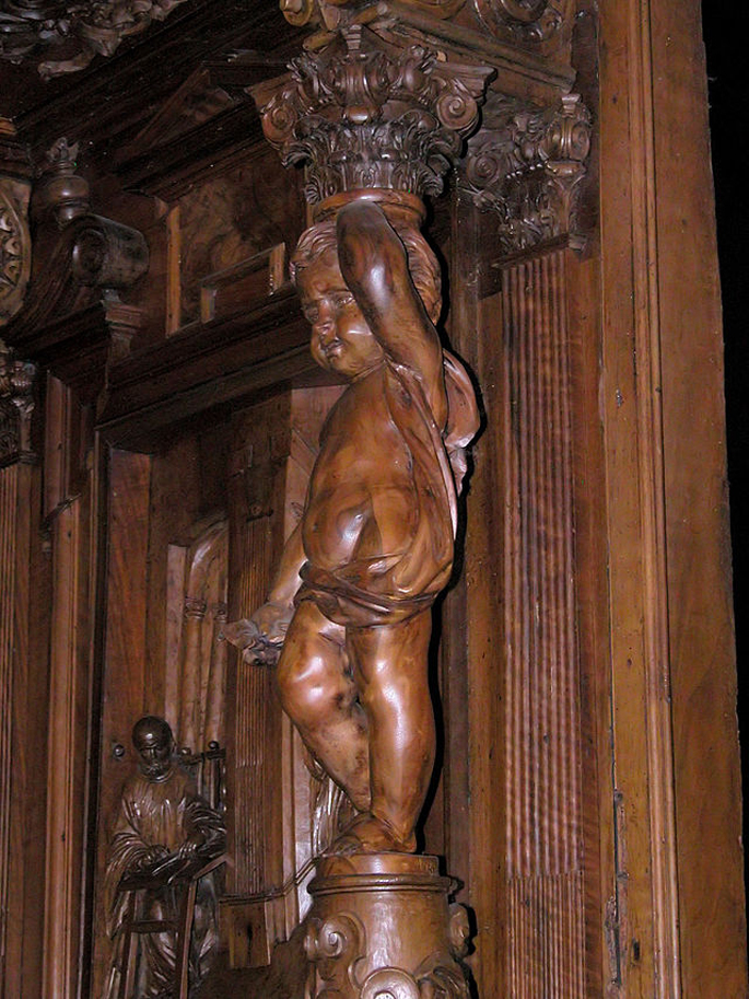 Carlo Garove Allio (Garovaglio), Holzskulptur im Chorgestühl der Abteikirche Chiaravalle
bei Mailand