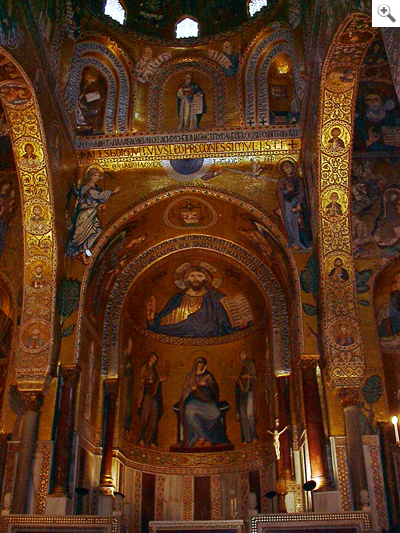 Mosaici nella Cappella Palatina Palermo restaurati da Domenico Gaggini,