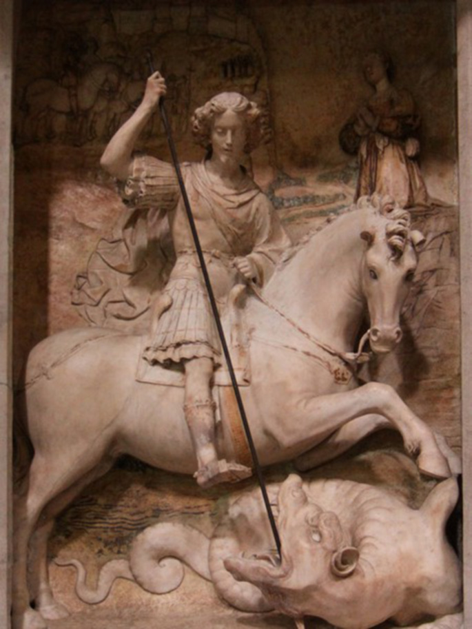 Antonello Gaggini, S. Giorgio che uccide il drago, basilica di S. Francesco d'Assisi, Palermo, Sicilia